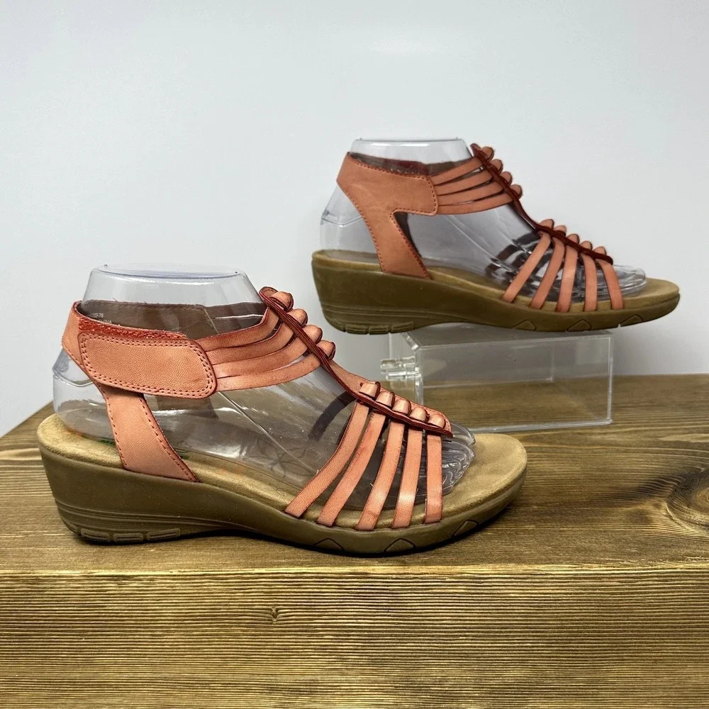 Baretraps Hinder Sandals Womens SZ 7.5M Memory Foam Comfort Boho Travel Strappy